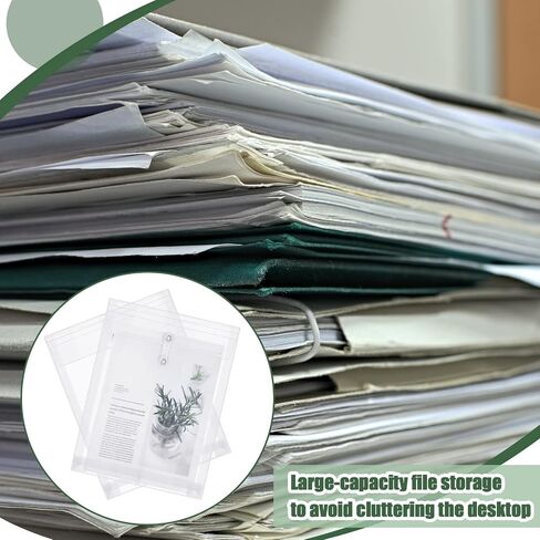 A4 Size Clear Plastic Poly Envelopes with String Closure, Expandable Files Document Folder, Reusable Large Capacity File Bag for School Office and Home (50 Pcs) in Saudi Arabia