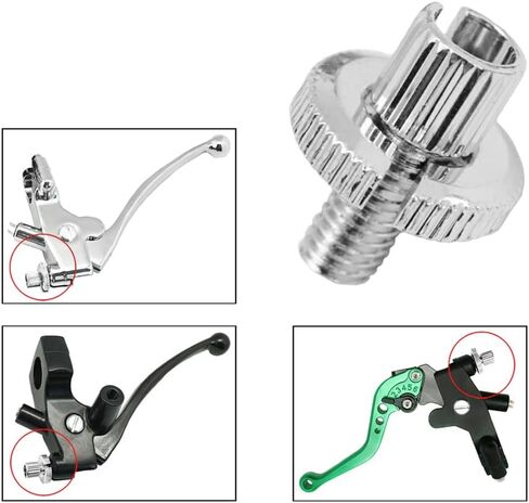 2pcs Clucth Brake Cable Adjuster Compatible with Honda Yamaha Kawasaki Suzuki ATV Motorcycle 8mm M8 Cable Adjuster Nut Bolts (Chrome) in Saudi Arabia