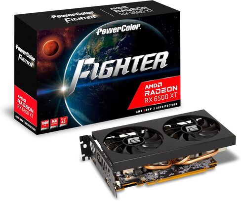 بطاقة الرسومات PowerColor Fighter AMD Radeon 6500 XT سعة 8 جيجابايت GDDR6 in Kuwait