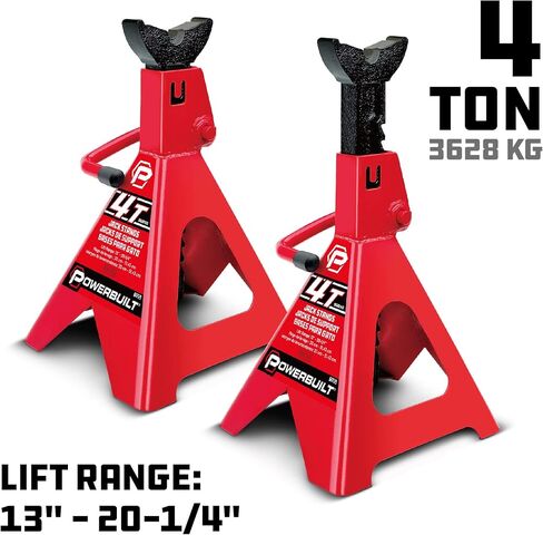 Powerbuilt 4 Ton Ratchet Jack Stand - 647529, Red in Saudi Arabia