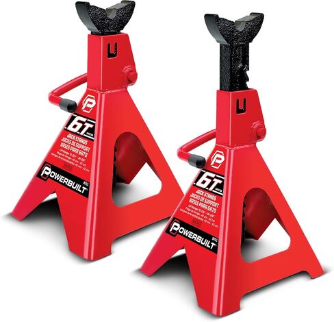 Powerbuilt 4 Ton Ratchet Jack Stand - 647529, Red in Saudi Arabia