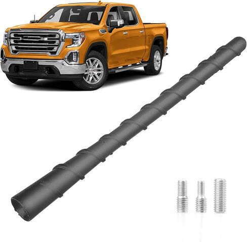 7.5 inch Black Spiral Antenna Replacement Flexible Waterproof Rubber with M4 M5 M6 Screw Universal Car Antenna Optimized AM/FM Reception fit for Car Truck Vehicle Radio… (7.5 inch) in Saudi Arabia
