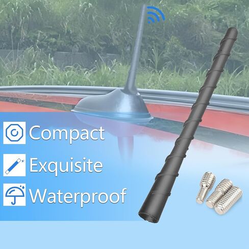 7.5 inch Black Spiral Antenna Replacement Flexible Waterproof Rubber with M4 M5 M6 Screw Universal Car Antenna Optimized AM/FM Reception fit for Car Truck Vehicle Radio… (7.5 inch) in Saudi Arabia