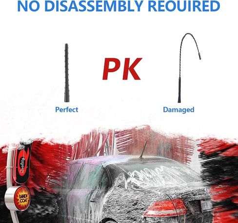 7.5 inch Black Spiral Antenna Replacement Flexible Waterproof Rubber with M4 M5 M6 Screw Universal Car Antenna Optimized AM/FM Reception fit for Car Truck Vehicle Radio… (7.5 inch) in Saudi Arabia