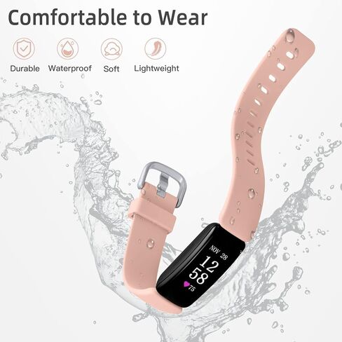 متوافق مع سوارين Fitbit Inspire 2 للنساء والرجال، سوار معصم رياضي بديل لحزامين Inspire، صغير، 6 عبوات، أزرق مخضر/برقوقي/وردي وردي/أبيض/رمل وردي/لافندر in Saudi Arabia
