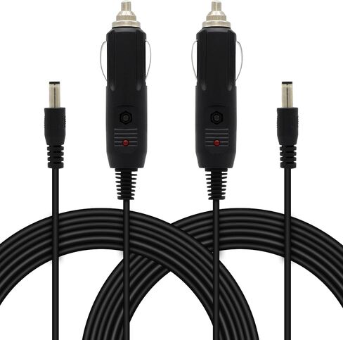 2 PACK DC Car Charger Cable, 12V-24 V DC 5.5mm x 2.1mm Car Cigarette Lighter Universal Extension Power Supply Cord Car Charger Adapter for Car Truck Bus Van（5FT） in Kuwait