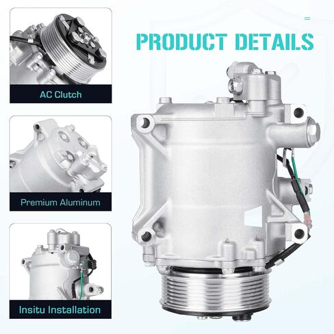 AC Compressor with Clutch Fits for Honda 2.4L CR-V 2007-2015, Civic 2012-2014, for Acura RDX 2.3L 2007-2012, ‎ ILX 2.4L 2013-2015, 4717053 in Saudi Arabia
