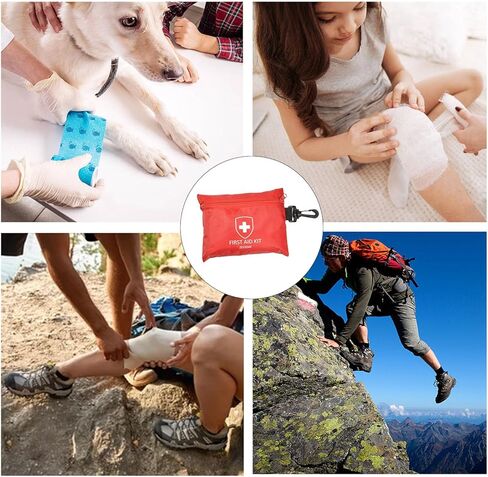Mini First Aid Kit with Onitment, Emergency Blanket, Small Basic Portable First Aid Kit Perfect for Outdoor, Hiking, Camping,Travel, Home, Office, Vehicle and Workplace in Saudi Arabia