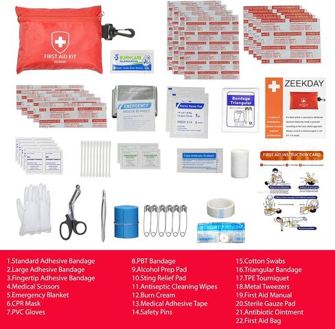 Mini First Aid Kit with Onitment, Emergency Blanket, Small Basic Portable First Aid Kit Perfect for Outdoor, Hiking, Camping,Travel, Home, Office, Vehicle and Workplace in Saudi Arabia