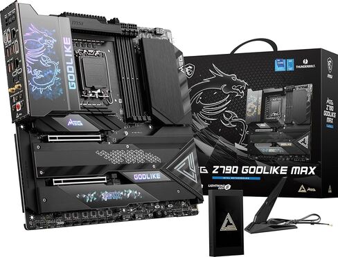 اللوحة الأم للألعاب MSI MEG Z790 GODLIKE MAX (تدعم معالجات Intel الجيل 12/13/14، LGA 1700، DDR5، PCIe 5.0، M.2، 10 جيجابت في الثانية LAN، USB 3.2 Gen2، Wi-Fi 7، Thunderbolt، E-ATX) in Kuwait