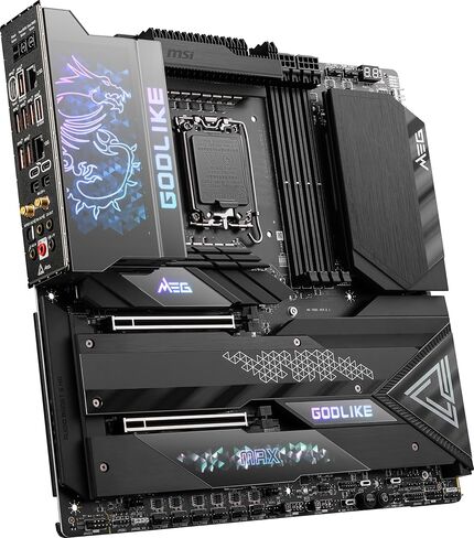 اللوحة الأم للألعاب MSI MEG Z790 GODLIKE MAX (تدعم معالجات Intel الجيل 12/13/14، LGA 1700، DDR5، PCIe 5.0، M.2، 10 جيجابت في الثانية LAN، USB 3.2 Gen2، Wi-Fi 7، Thunderbolt، E-ATX) in Kuwait