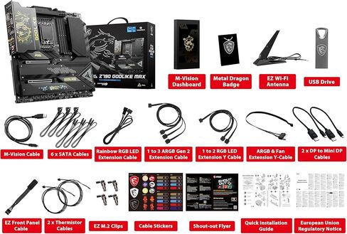 اللوحة الأم للألعاب MSI MEG Z790 GODLIKE MAX (تدعم معالجات Intel الجيل 12/13/14، LGA 1700، DDR5، PCIe 5.0، M.2، 10 جيجابت في الثانية LAN، USB 3.2 Gen2، Wi-Fi 7، Thunderbolt، E-ATX) in Kuwait