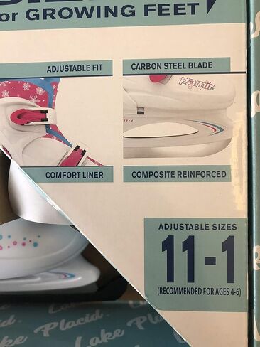 حذاء تزلج على الجليد من Lake Placid قابل للتعديل مقاس 11-1 أبيض/وردي in Kuwait