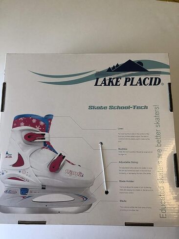 حذاء تزلج على الجليد من Lake Placid قابل للتعديل مقاس 11-1 أبيض/وردي in Kuwait