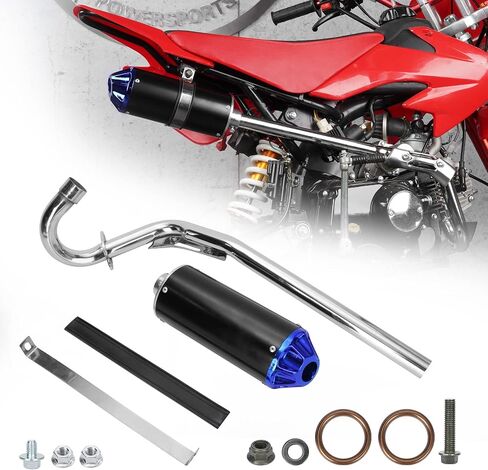 مجموعة أنابيب كاتم صوت العادم 28 مم لـ XR50 CRF50 70cc 110cc 125cc Taotao DB10 DB14 SR110 Rocketa xpro db-x20 SDG Coolster Ex16 الدراجة الترابية الصينية - أزرق in Kuwait