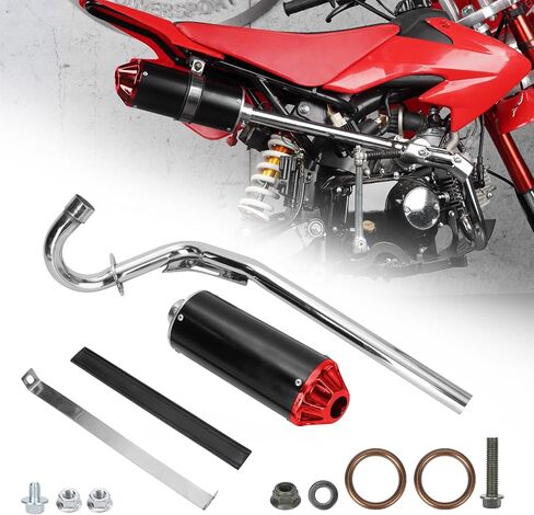 مجموعة أنابيب كاتم صوت العادم 28 مم لـ XR50 CRF50 70cc 110cc 125cc Taotao DB10 DB14 SR110 Rocketa xpro db-x20 SDG Coolster Ex16 الدراجة الترابية الصينية - أزرق in Kuwait