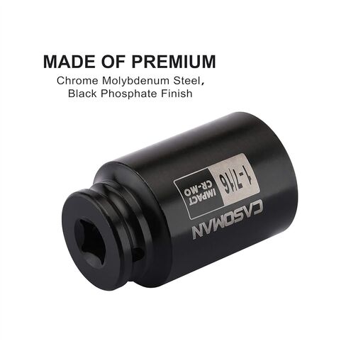 CASOMAN 6-Point 1/2-Inch Drive Deep Impact Socket- 1-1/2" (SAE), CR-MO, 1/2-inch Drive 6 Point Axle Nut Socket for Easy Removal of Axle Shaft Nuts (1-1/2") in Kuwait