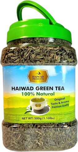 Haiwad Green Tea - Dry Tea Leaves (250+ cups, 1.10lbs) Green Tea Leaves from Vietnam |100% Natural Tea Leaves | 100% Pure | Transparent Sealed Plastic Bottle in Saudi Arabia