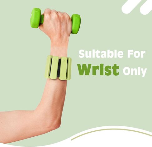 Wrist Weights - set of 2(1lb each), Adjustable Wearable Silicone Wrist & Ankle Bangles for Men and Women, Increase Training Intensity for Yoga, Pilates, Aerobics, Gym, Swimming, Hiking, Housework, Jogging, etc. in Saudi Arabia