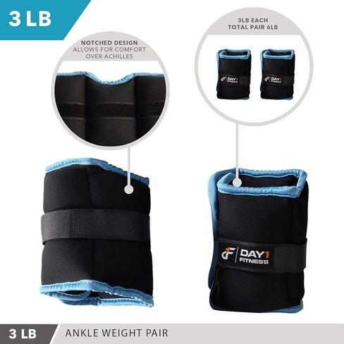 زوج وزن الكاحل/المعصم D1F 10 خيارات للوزن والحزمة - 0.5 إلى 10 رطل لكل منهما، مجموعة من 2، أشرطة قابلة للتعديل - أشرطة وزن مريحة ومسامية وممتصة للرطوبة للرجال والنساء in Kuwait