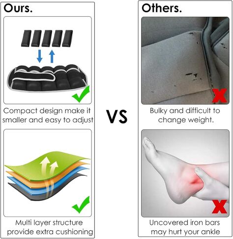 Prodigen 1 Pair 1 2 3.5 4 5 7 7.5 10 15 Lbs Adjustable Ankle Weights Set for Men Women Kids Ankle Wrist Weight for Walking, Jogging, Gymnastics in Kuwait