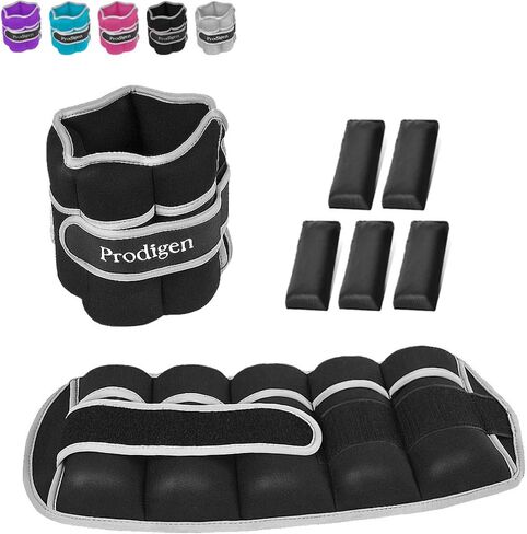 Prodigen 1 Pair 1 2 3.5 4 5 7 7.5 10 15 Lbs Adjustable Ankle Weights Set for Men Women Kids Ankle Wrist Weight for Walking, Jogging, Gymnastics in Kuwait