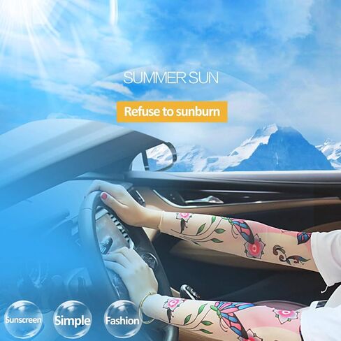 4 أزواج في الهواء الطلق الدراجات الأكمام 3D الوشم المطبوعة الأشعة فوق البنفسجية حماية أكمام أذرع تبريد سريعة الجافة الصيف التبريد الأكمام للرجال النساء in Kuwait