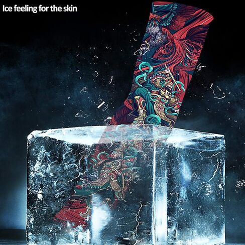 4 أزواج في الهواء الطلق الدراجات الأكمام 3D الوشم المطبوعة الأشعة فوق البنفسجية حماية أكمام أذرع تبريد سريعة الجافة الصيف التبريد الأكمام للرجال النساء in Kuwait