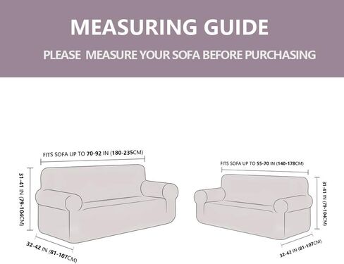 2 Pieces Sofa & loveseat Cover 4 Way Stretch to fit Slipcover/Furniture Protector with Anti-Slip Foams # YAFA (Light Purple) in Saudi Arabia