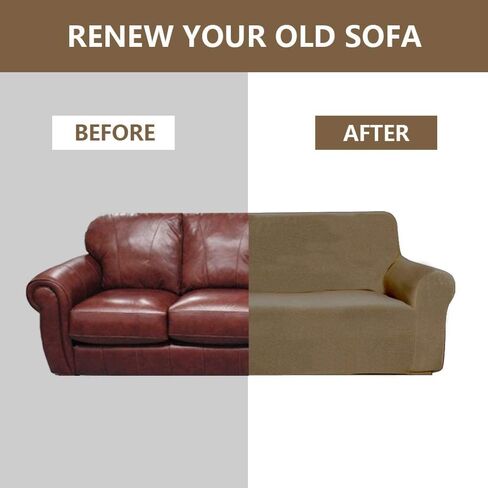 2 Pieces Sofa & loveseat Cover 4 Way Stretch to fit Slipcover/Furniture Protector with Anti-Slip Foams # YAFA (Light Purple) in Saudi Arabia
