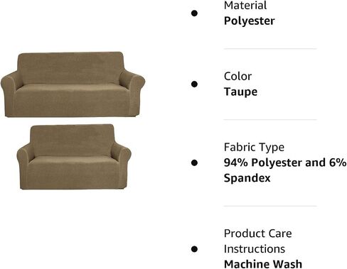 2 Pieces Sofa & loveseat Cover 4 Way Stretch to fit Slipcover/Furniture Protector with Anti-Slip Foams # YAFA (Light Purple) in Saudi Arabia