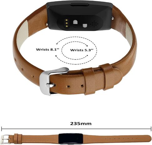 [2 Pack] Leather Bands Compatible with Fitbit Inspire 3 Bands & Inspire 2 & Inspire HR & Inspire Band for Women Men, Soft Leather Strap Wristbands Accessories Replacement for Fitbit Inspire 3 in Saudi Arabia