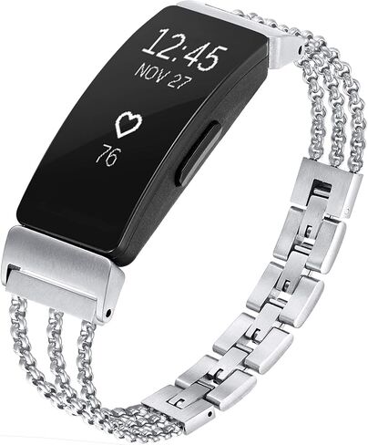 Fastgo متوافق مع Fitbit Inspire 2/ Inspire HR/Inspire Band، أساور معصم بديلة من الفولاذ المقاوم للصدأ قابلة للتعديل، سوار أنيق أنيق، إكسسوارات أحزمة ملهمة لمعدل ضربات القلب للنساء والفتيات in Saudi Arabia