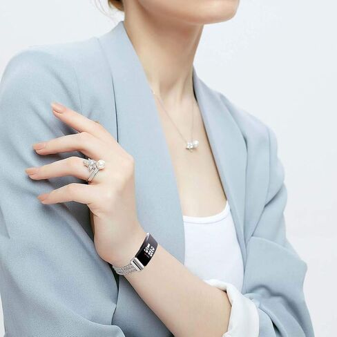 Fastgo متوافق مع Fitbit Inspire 2/ Inspire HR/Inspire Band، أساور معصم بديلة من الفولاذ المقاوم للصدأ قابلة للتعديل، سوار أنيق أنيق، إكسسوارات أحزمة ملهمة لمعدل ضربات القلب للنساء والفتيات in Saudi Arabia