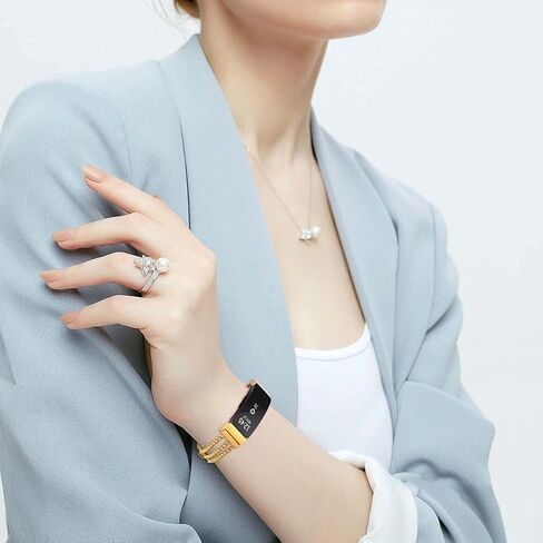 Fastgo متوافق مع Fitbit Inspire 2/ Inspire HR/Inspire Band، أساور معصم بديلة من الفولاذ المقاوم للصدأ قابلة للتعديل، سوار أنيق أنيق، إكسسوارات أحزمة ملهمة لمعدل ضربات القلب للنساء والفتيات in Kuwait