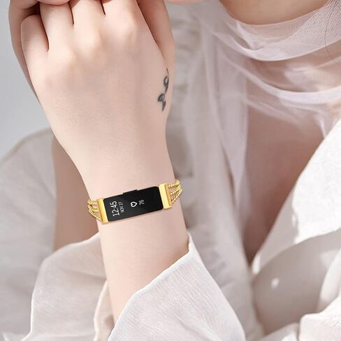 Fastgo متوافق مع Fitbit Inspire 2/ Inspire HR/Inspire Band، أساور معصم بديلة من الفولاذ المقاوم للصدأ قابلة للتعديل، سوار أنيق أنيق، إكسسوارات أحزمة ملهمة لمعدل ضربات القلب للنساء والفتيات in Kuwait