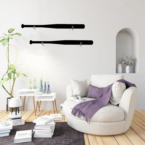 Baseball Bat Display Wall Mount, 2 Set Acrylic Baseball Bat Wall Mount Holder Rack Horizontal Baseball Bat Wall Bracket for Memorabilia Collectible in Kuwait