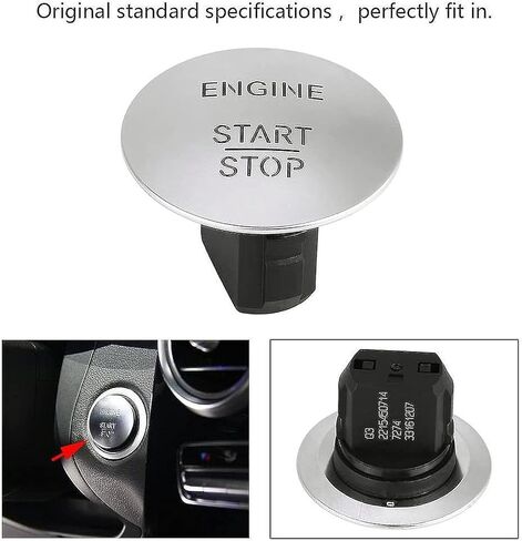 Engine Start Stop Button Switch Fit for Mercedes Benz C-Class C300 CL550 CLS350 Sedan E350 GLA250 GLC300 GLK350 GLS 450, S550 Series Replace Keyless Engine Push Start Button 2215450714 in Kuwait