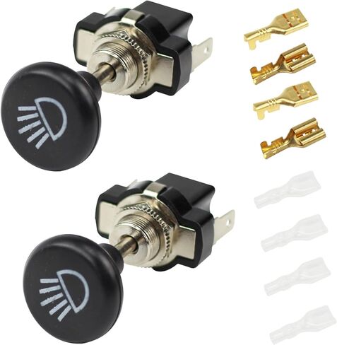 مفتاح المصباح الأمامي لعربة الجولف زر سحب لعربة الجولف ونادي السيارات EZGO Yamaha Universal 12 فولت مفتاح تشغيل وإيقاف الإضاءة (عبوتان) in Kuwait