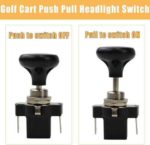 مفتاح المصباح الأمامي لعربة الجولف زر سحب لعربة الجولف ونادي السيارات EZGO Yamaha Universal 12 فولت مفتاح تشغيل وإيقاف الإضاءة (عبوتان) in Kuwait