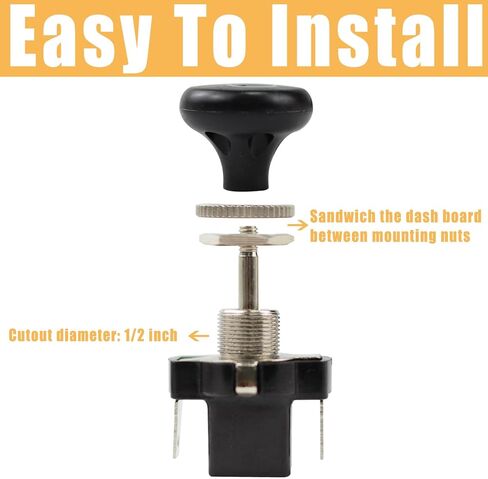 مفتاح المصباح الأمامي لعربة الجولف زر سحب لعربة الجولف ونادي السيارات EZGO Yamaha Universal 12 فولت مفتاح تشغيل وإيقاف الإضاءة (عبوتان) in Kuwait