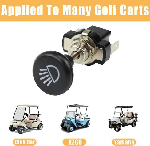 مفتاح المصباح الأمامي لعربة الجولف زر سحب لعربة الجولف ونادي السيارات EZGO Yamaha Universal 12 فولت مفتاح تشغيل وإيقاف الإضاءة (عبوتان) in Kuwait