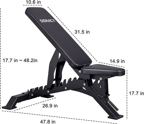 Deluxe Adjustable Weight Bench for Full Body Workout, Weight Capacity 1100 lbs, Incline and Flat Weight Bench for Indoor Workout, Home Gym in Saudi Arabia
