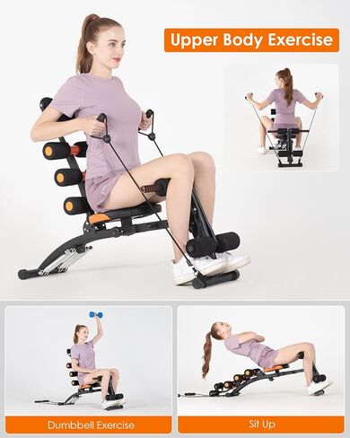 مقعد تدريب من dskeuzeew لصالة الألعاب الرياضية المنزلية، جهاز تمارين البطن متعدد الوظائف قابل للتعديل لتمرين الجسم بالكامل، معدات تمرين عضلات البطن لعضلات البطن، مدرب عضلات البطن للقلب والساق والفخذين والأرداف وتمارين الجلوس in Kuwait