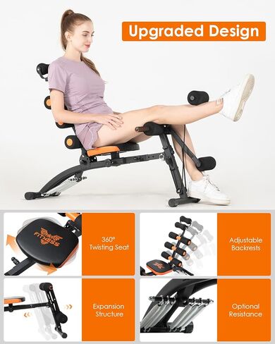 مقعد تدريب من dskeuzeew لصالة الألعاب الرياضية المنزلية، جهاز تمارين البطن متعدد الوظائف قابل للتعديل لتمرين الجسم بالكامل، معدات تمرين عضلات البطن لعضلات البطن، مدرب عضلات البطن للقلب والساق والفخذين والأرداف وتمارين الجلوس in Kuwait