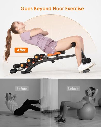 مقعد تدريب من dskeuzeew لصالة الألعاب الرياضية المنزلية، جهاز تمارين البطن متعدد الوظائف قابل للتعديل لتمرين الجسم بالكامل، معدات تمرين عضلات البطن لعضلات البطن، مدرب عضلات البطن للقلب والساق والفخذين والأرداف وتمارين الجلوس in Kuwait