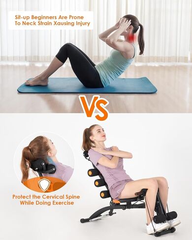 مقعد تدريب من dskeuzeew لصالة الألعاب الرياضية المنزلية، جهاز تمارين البطن متعدد الوظائف قابل للتعديل لتمرين الجسم بالكامل، معدات تمرين عضلات البطن لعضلات البطن، مدرب عضلات البطن للقلب والساق والفخذين والأرداف وتمارين الجلوس in Kuwait