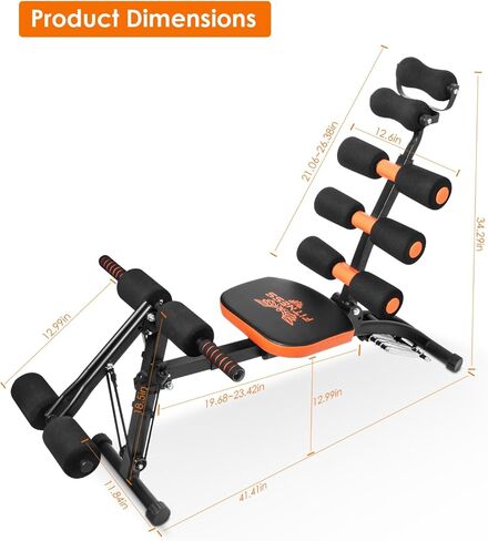 مقعد تدريب من dskeuzeew لصالة الألعاب الرياضية المنزلية، جهاز تمارين البطن متعدد الوظائف قابل للتعديل لتمرين الجسم بالكامل، معدات تمرين عضلات البطن لعضلات البطن، مدرب عضلات البطن للقلب والساق والفخذين والأرداف وتمارين الجلوس in Kuwait