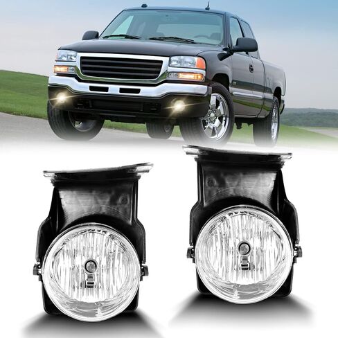 Fog Lights Fits for 2003-2006 GMC Sierra 1500 2500 3500/2007 GMC Sierra Classic (Not fit for Denali|C3 Models) w/ H10 12V 45W Halogen Bulbs in Saudi Arabia