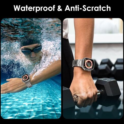 عبوة من قطعتين من WINGLE لساعة Apple Watch Ultra 2 حافظة حماية للشاشة مقاس 49 مم، زجاج مقسى 9H + إطار من سبائك التيتانيوم [حافظ على الأصل] [لمس حساس] طبقة زجاجية واقية لـ iWatch Ultra/Ultra 2، أصلي in Kuwait